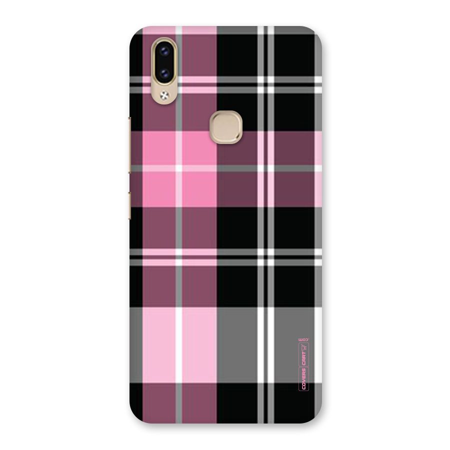 Pink Black Check Back Case for Vivo V9 Youth