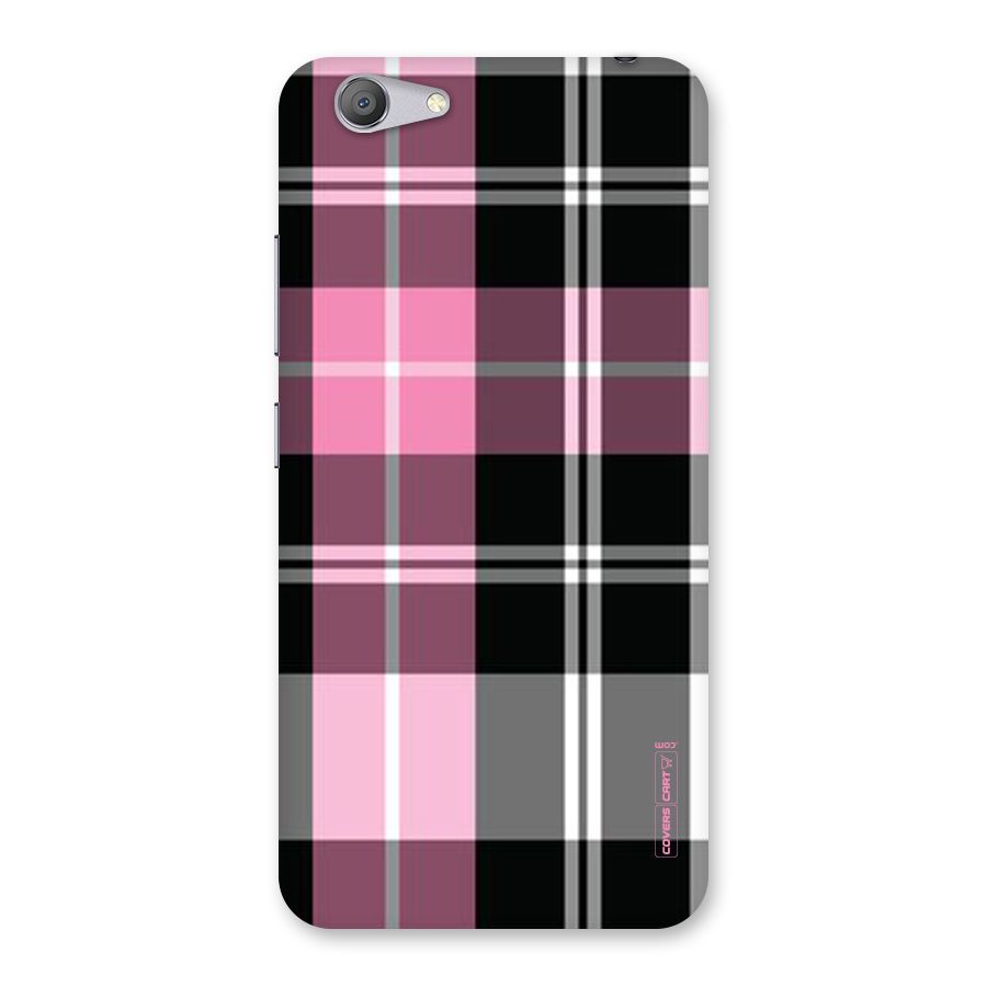 Pink Black Check Back Case for Vivo Y53