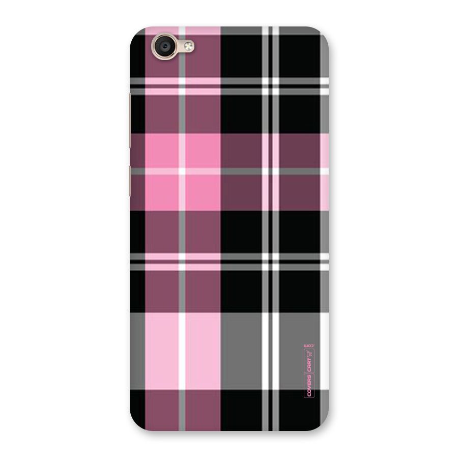 Pink Black Check Back Case for Vivo Y55s