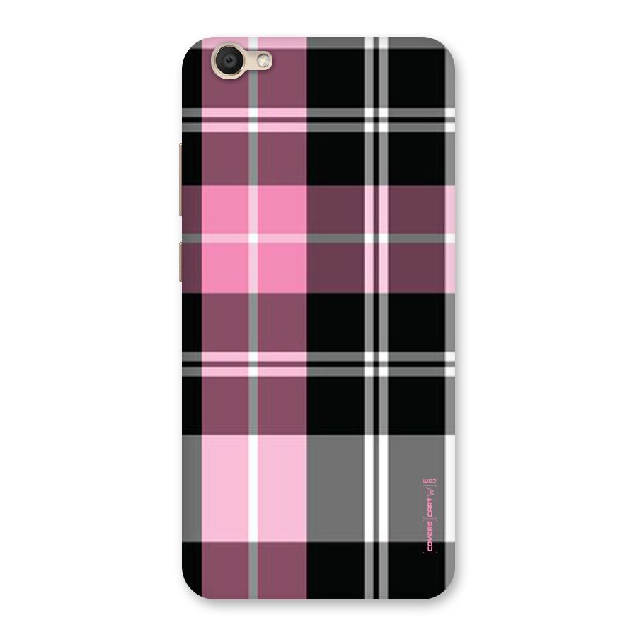 Pink Black Check Back Case for Vivo Y67