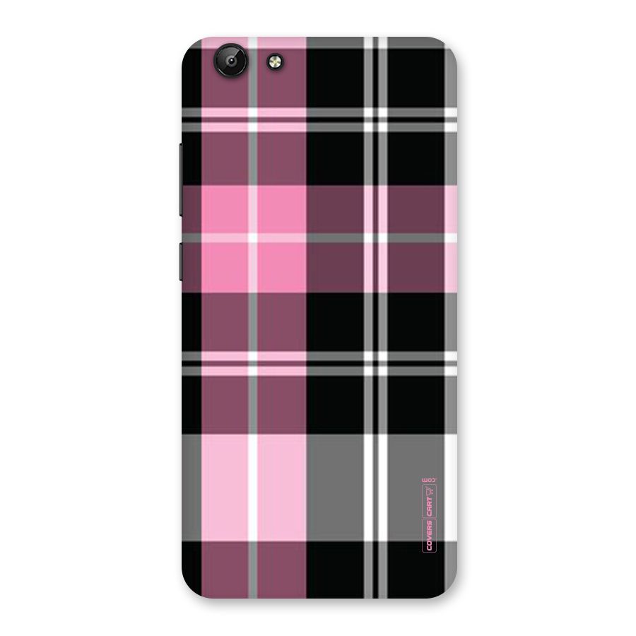 Pink Black Check Back Case for Vivo Y69