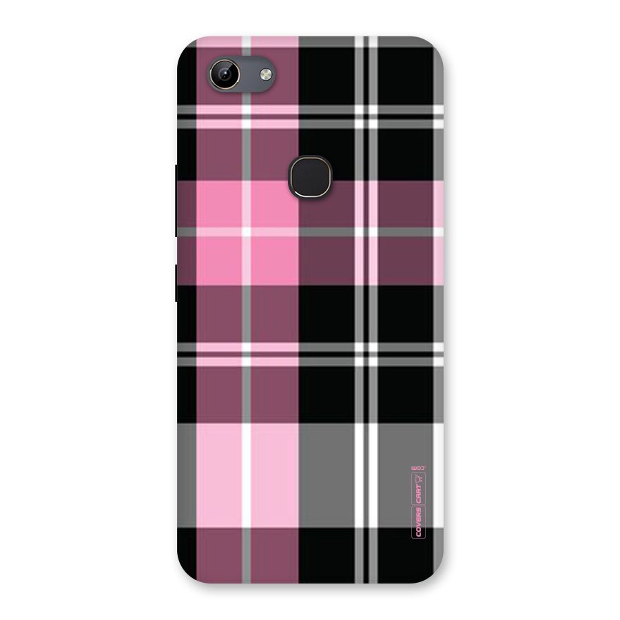 Pink Black Check Back Case for Vivo Y81