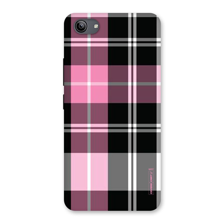 Pink Black Check Back Case for Vivo Y81i