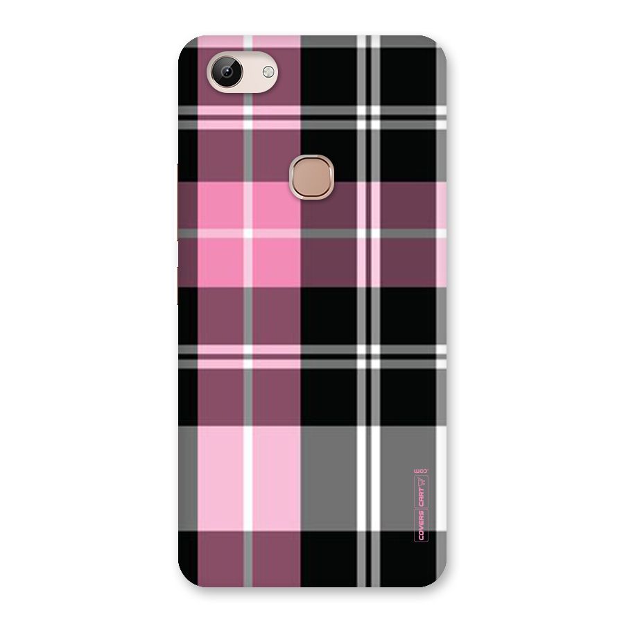 Pink Black Check Back Case for Vivo Y83