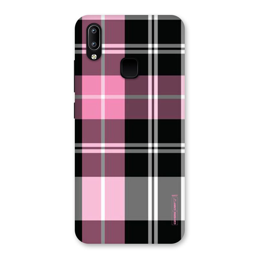 Pink Black Check Back Case for Vivo Y93