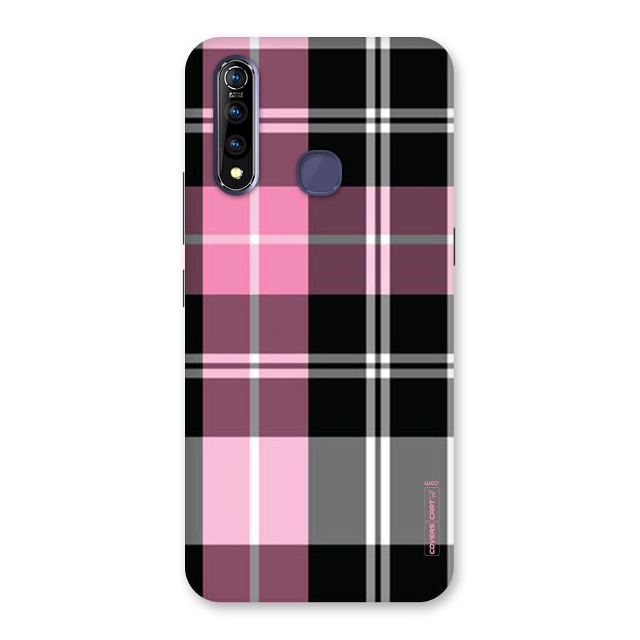 Pink Black Check Back Case for Vivo Z1 Pro