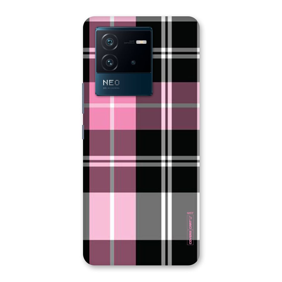 Pink Black Check Back Case for Vivo iQOO Neo 6 5G