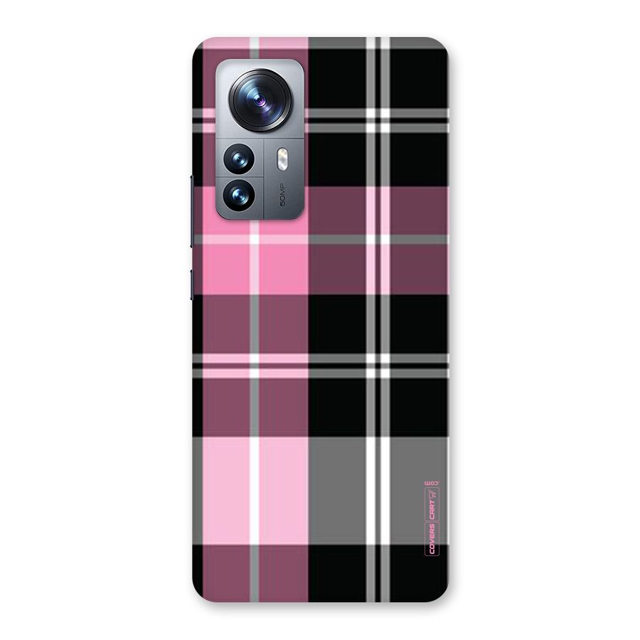 Pink Black Check Back Case for Xiaomi 12 Pro