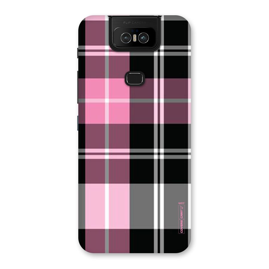 Pink Black Check Back Case for Zenfone 6z