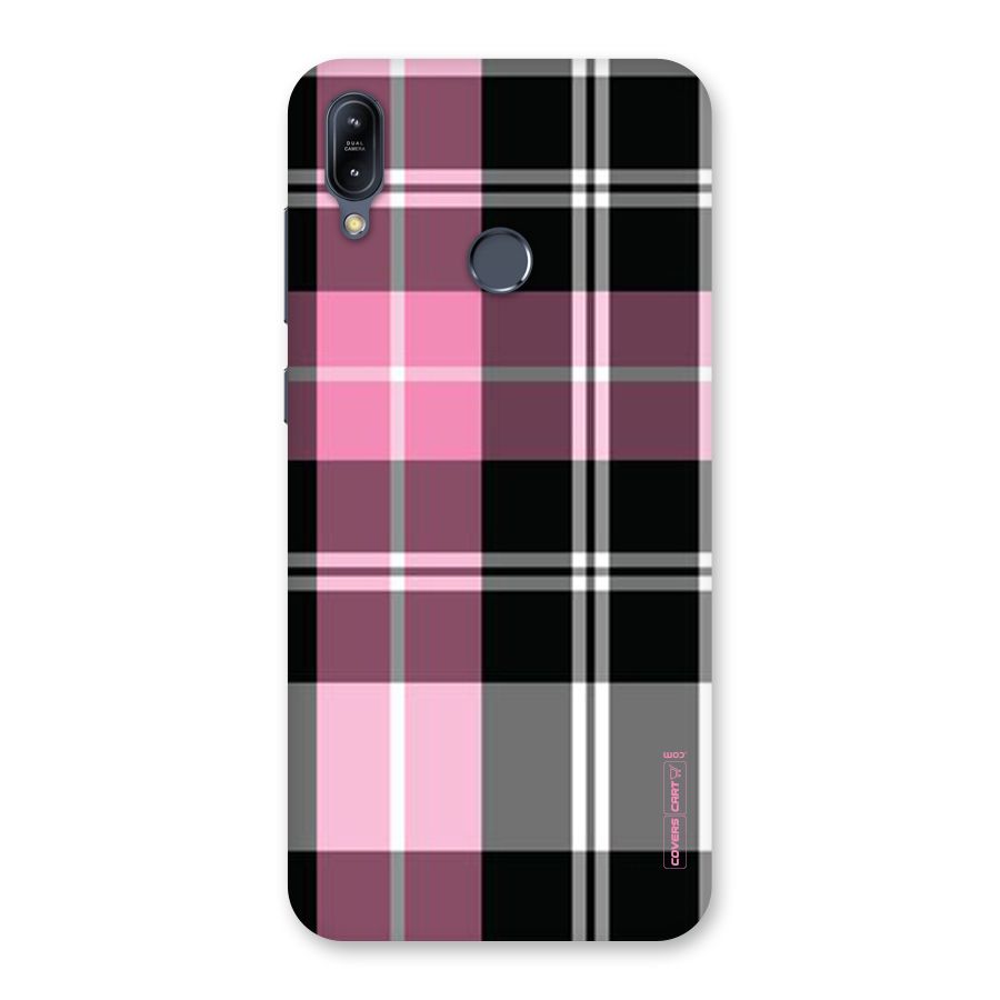 Pink Black Check Back Case for Zenfone Max M2