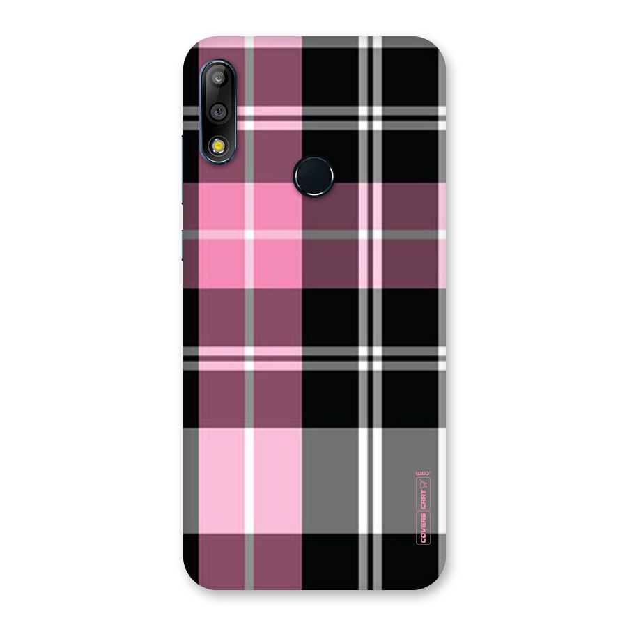 Pink Black Check Back Case for Zenfone Max Pro M2