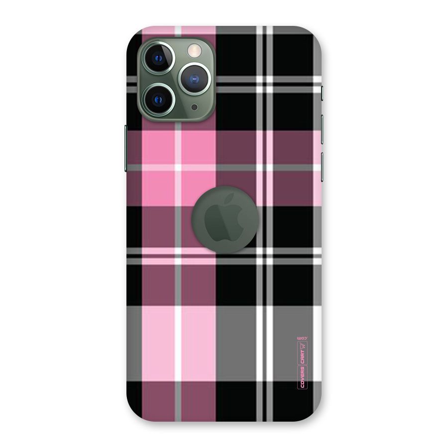Pink Black Check Back Case for iPhone 11 Pro Logo  Cut