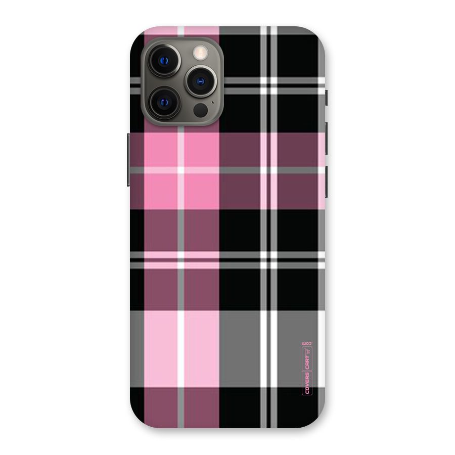 Pink Black Check Back Case for iPhone 12 Pro Max
