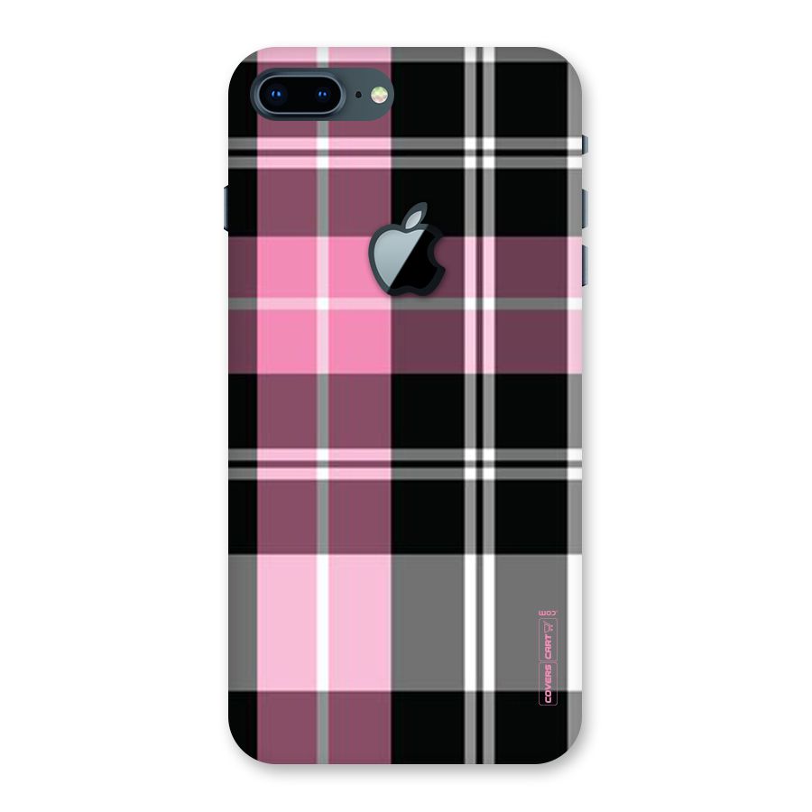 Pink Black Check Back Case for iPhone 7 Plus Apple Cut