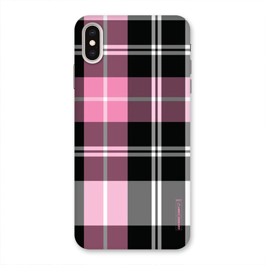 Pink Black Check Back Case for iPhone XS Max