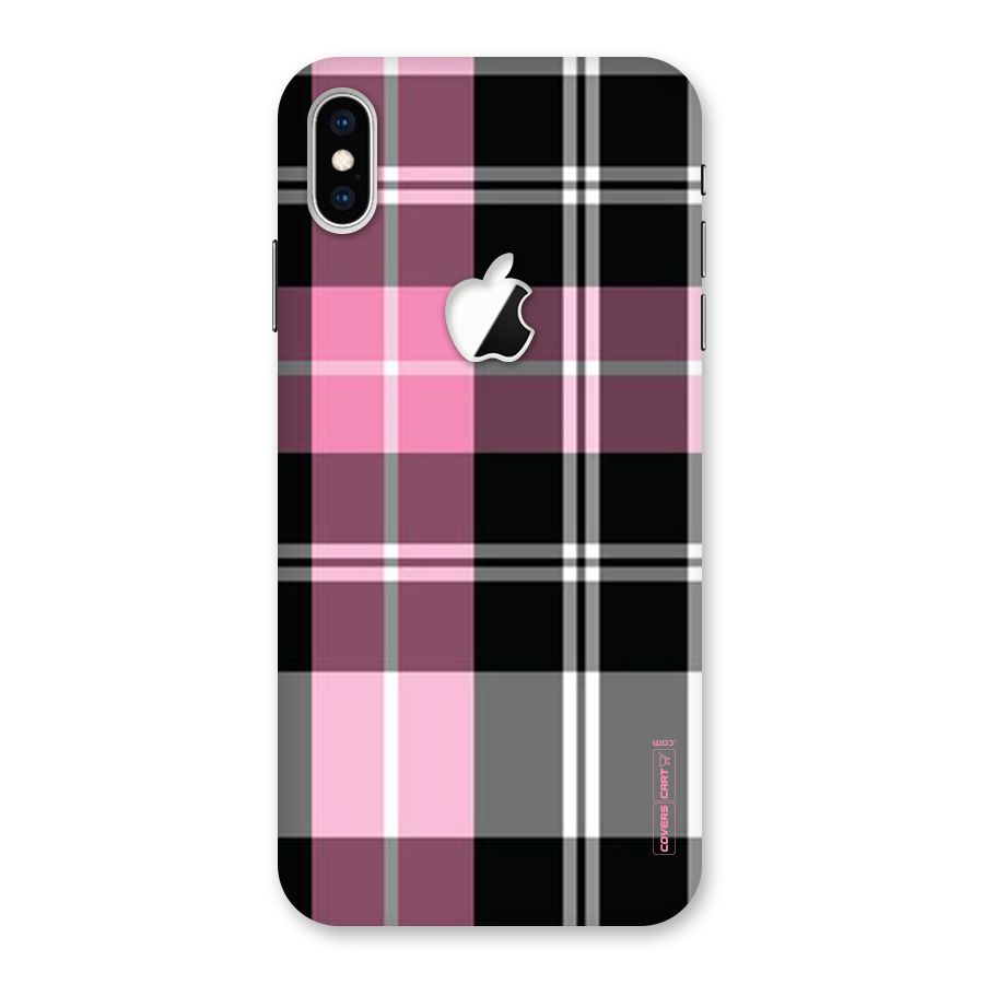 Pink Black Check Back Case for iPhone XS Max Apple Cut