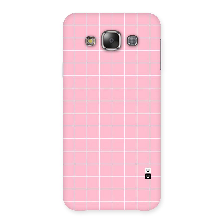 Pink Checks Back Case for Galaxy E7