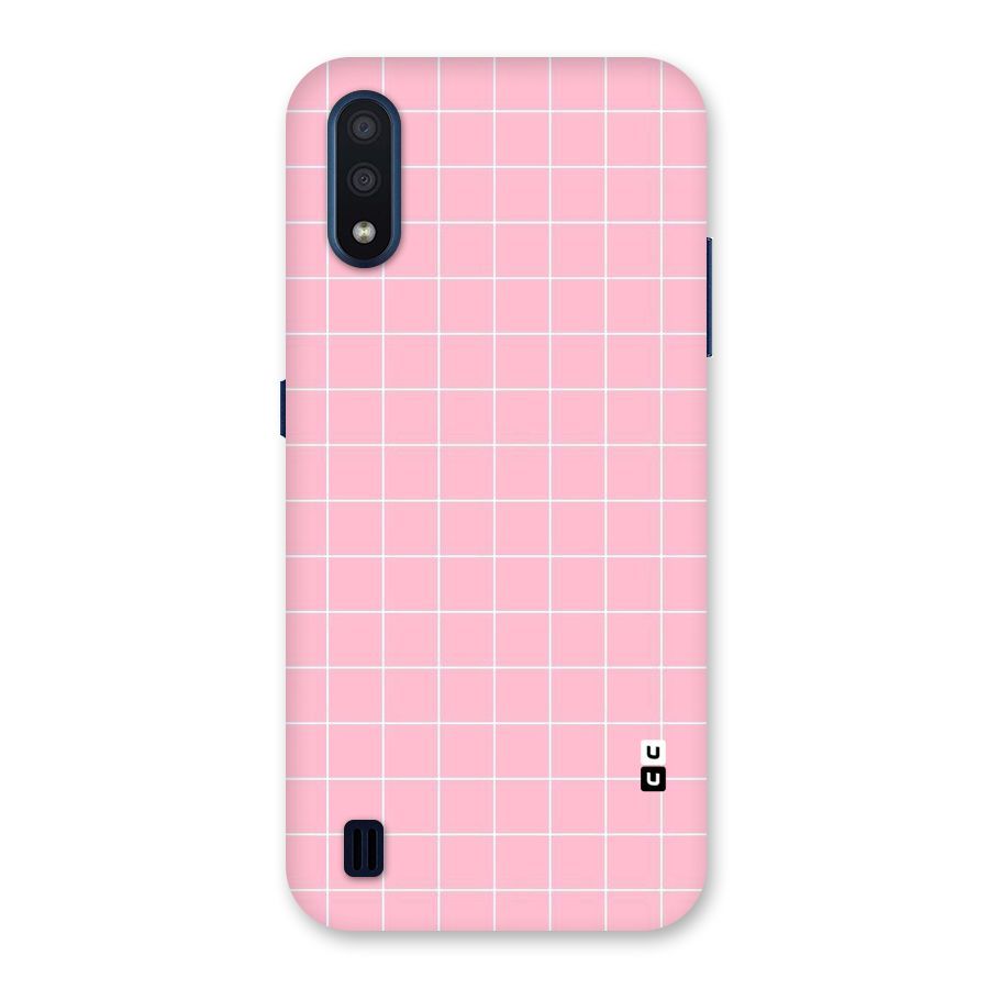 Pink Checks Back Case for Galaxy M01