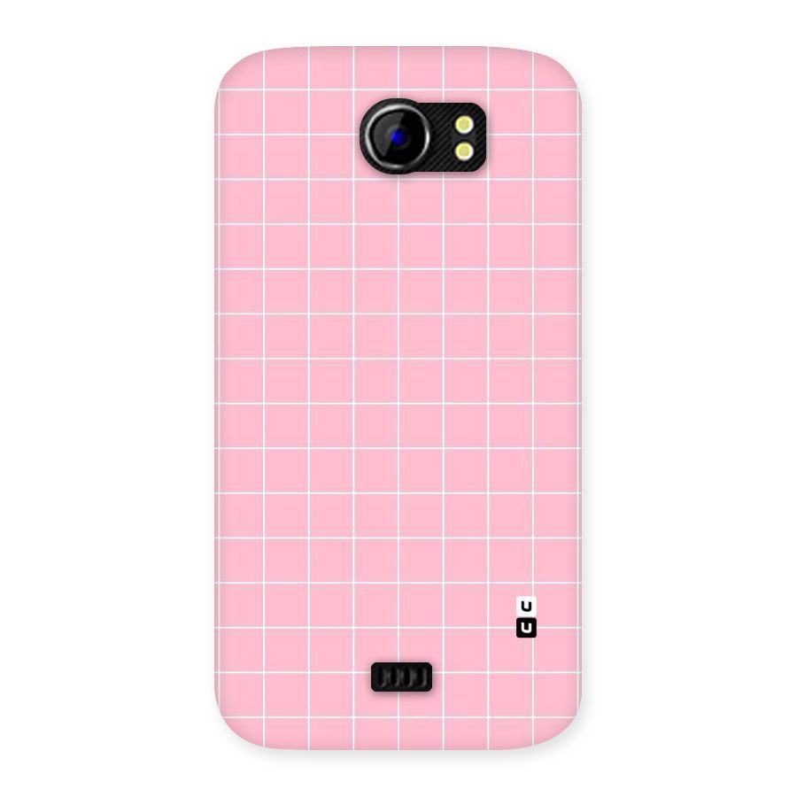Pink Checks Back Case for Micromax Canvas 2 A110