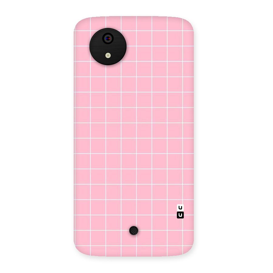 Pink Checks Back Case for Micromax Canvas A1