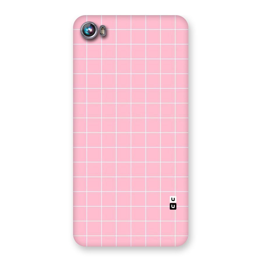 Pink Checks Back Case for Micromax Canvas Fire 4 A107