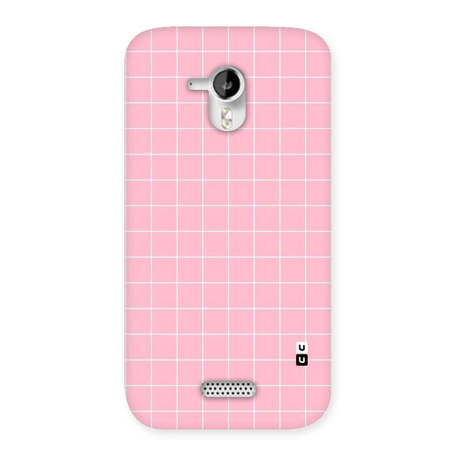 Pink Checks Back Case for Micromax Canvas HD A116