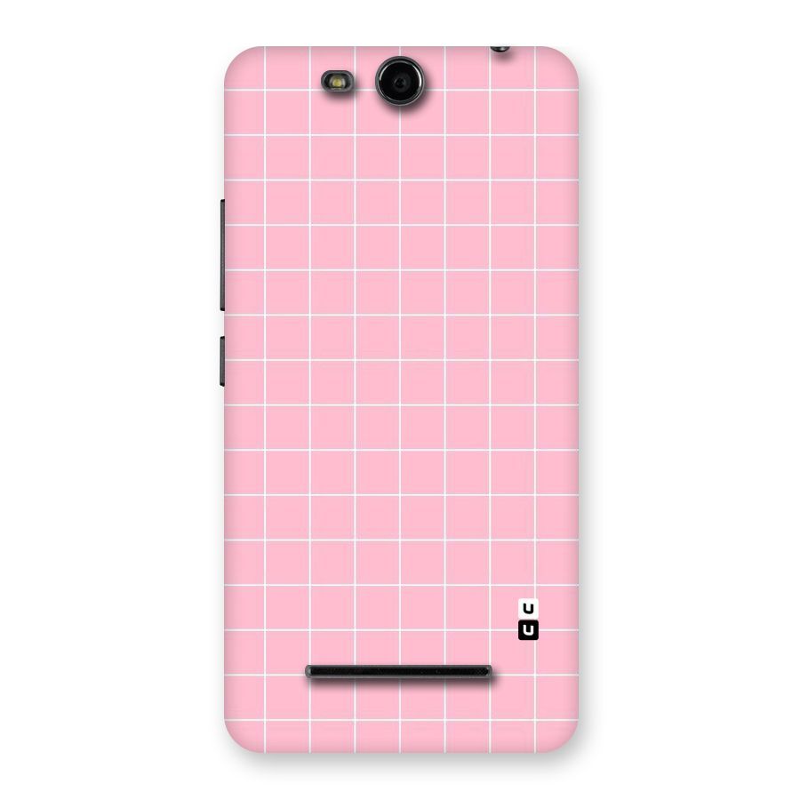 Pink Checks Back Case for Micromax Canvas Juice 3 Q392