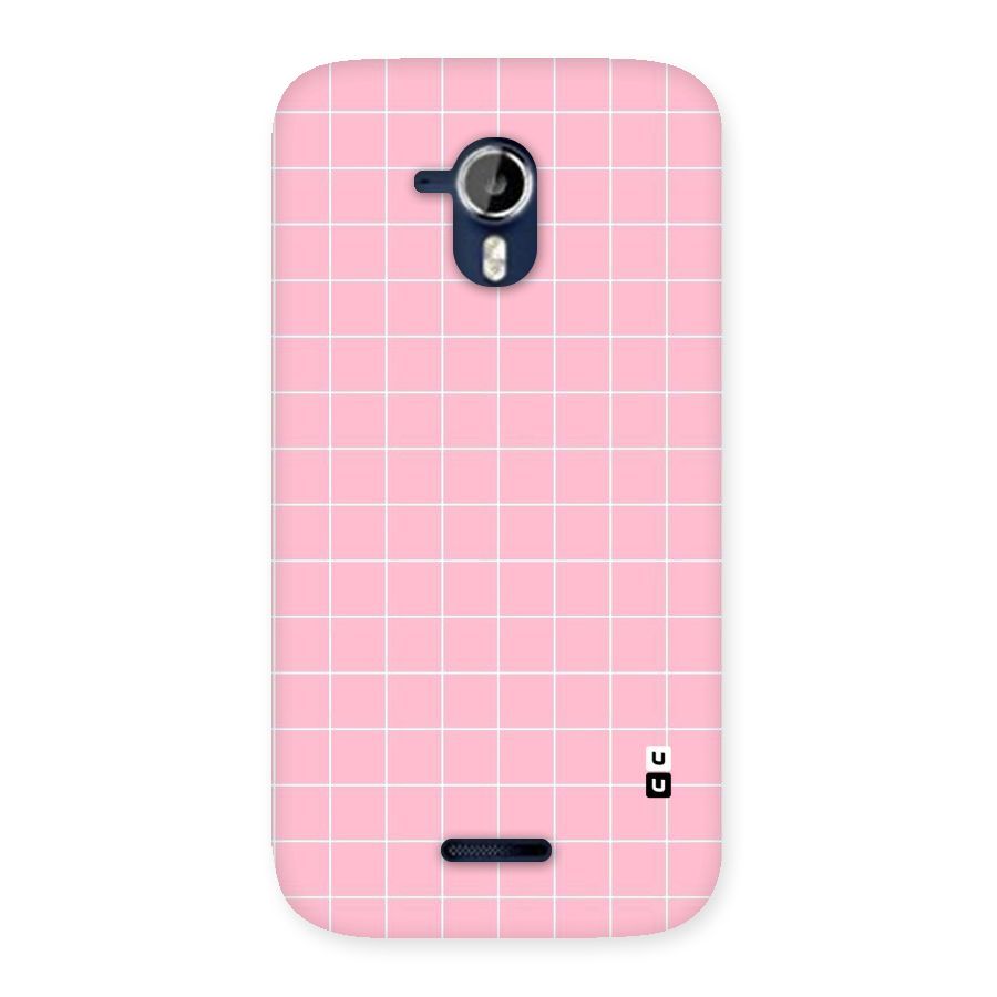 Pink Checks Back Case for Micromax Canvas Magnus A117