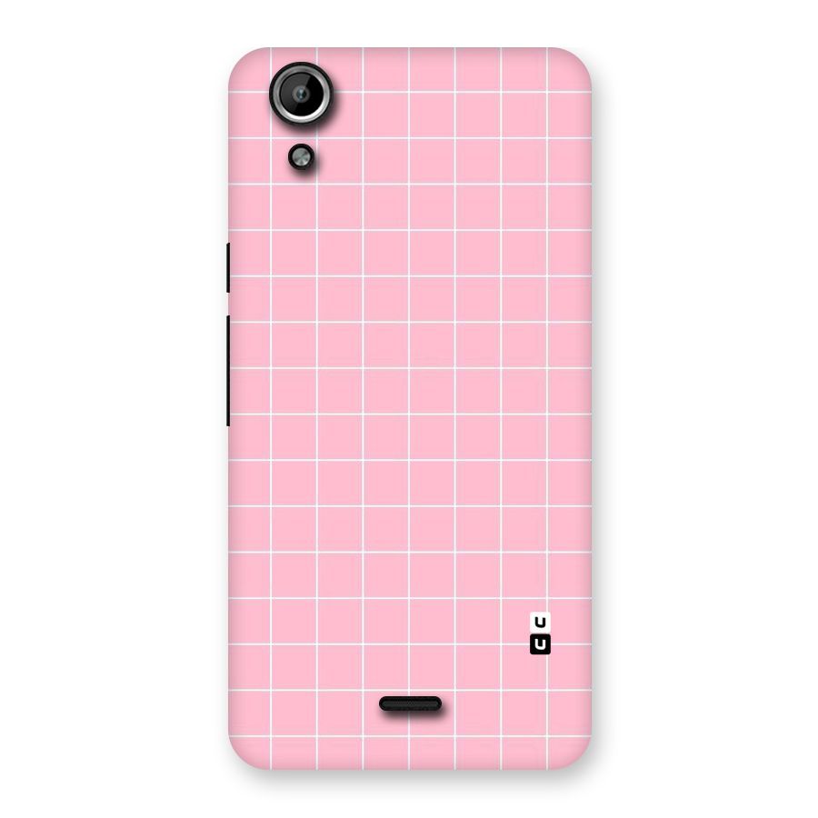 Pink Checks Back Case for Micromax Canvas Selfie Lens Q345