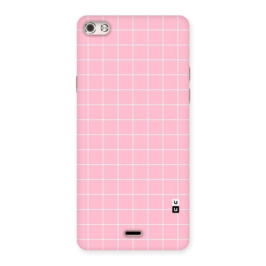 Pink Checks Back Case for Micromax Canvas Silver 5