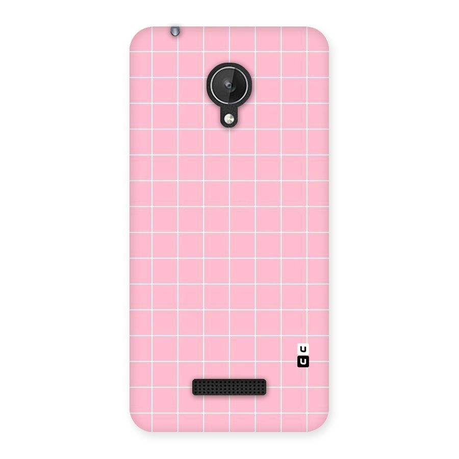 Pink Checks Back Case for Micromax Canvas Spark Q380