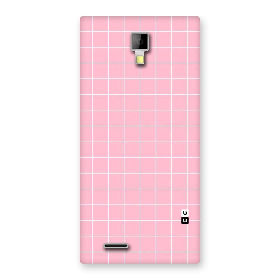 Pink Checks Back Case for Micromax Canvas Xpress A99