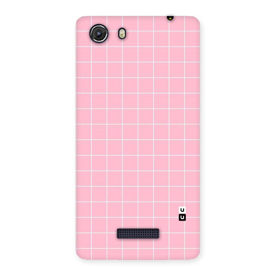 Pink Checks Back Case for Micromax Unite 3