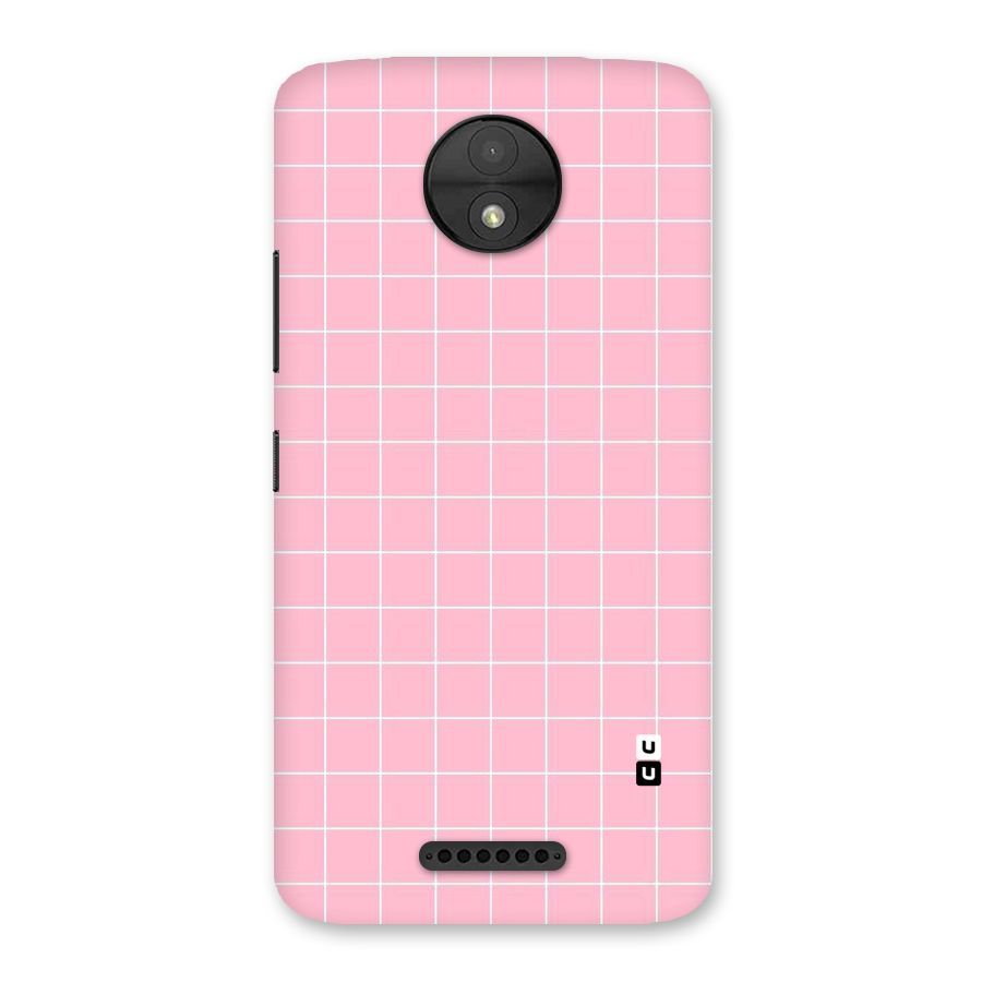 Pink Checks Back Case for Moto C