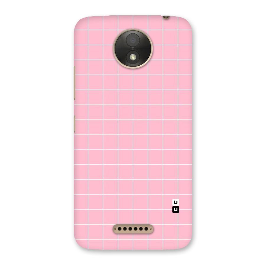 Pink Checks Back Case for Moto C Plus