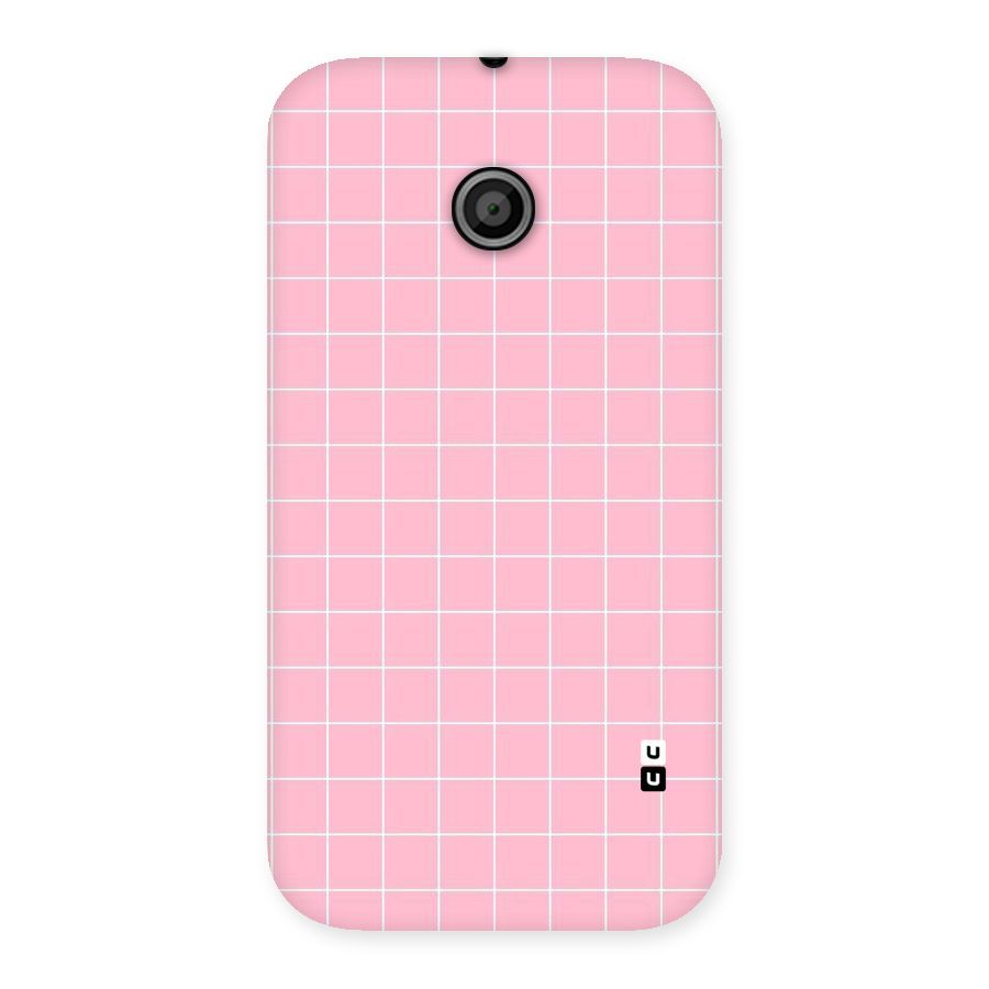 Pink Checks Back Case for Moto E