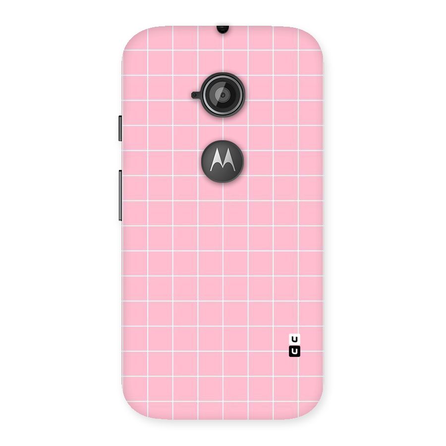 Pink Checks Back Case for Moto E 2nd Gen