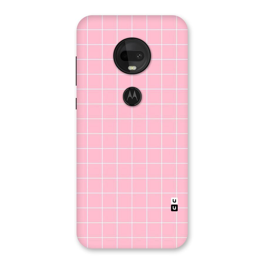 Pink Checks Back Case for Moto G7