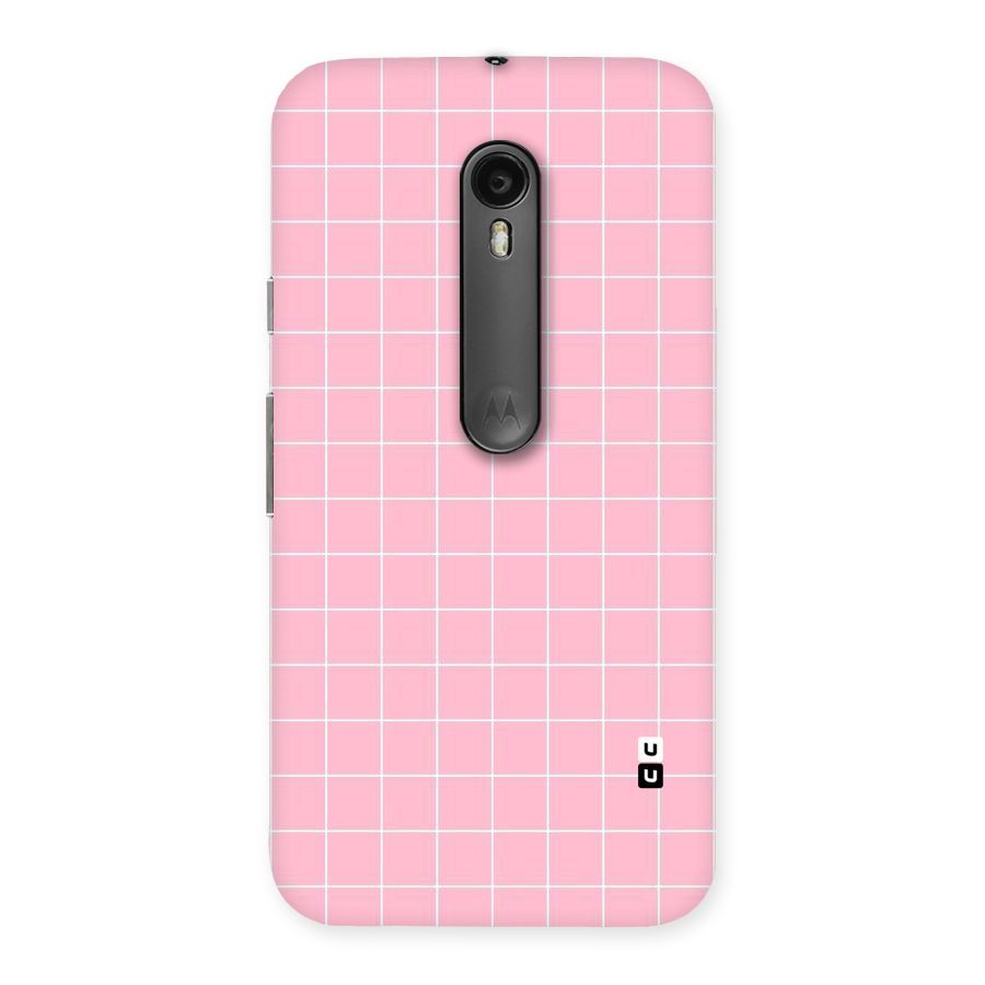 Pink Checks Back Case for Moto G Turbo