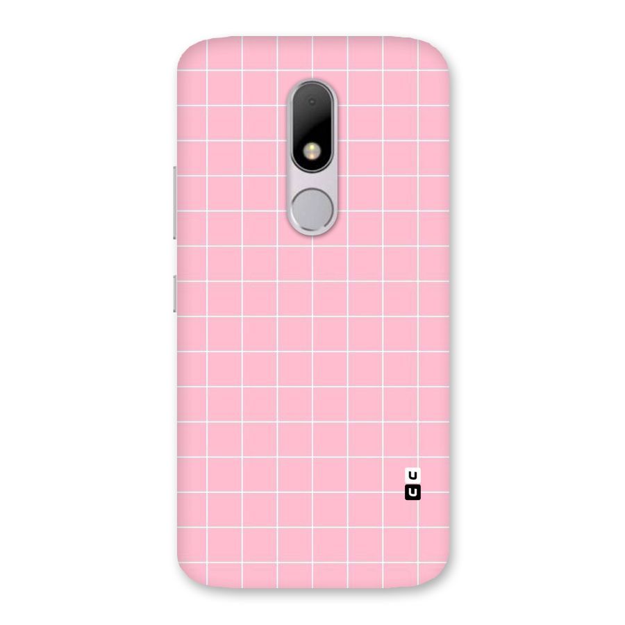 Pink Checks Back Case for Moto M