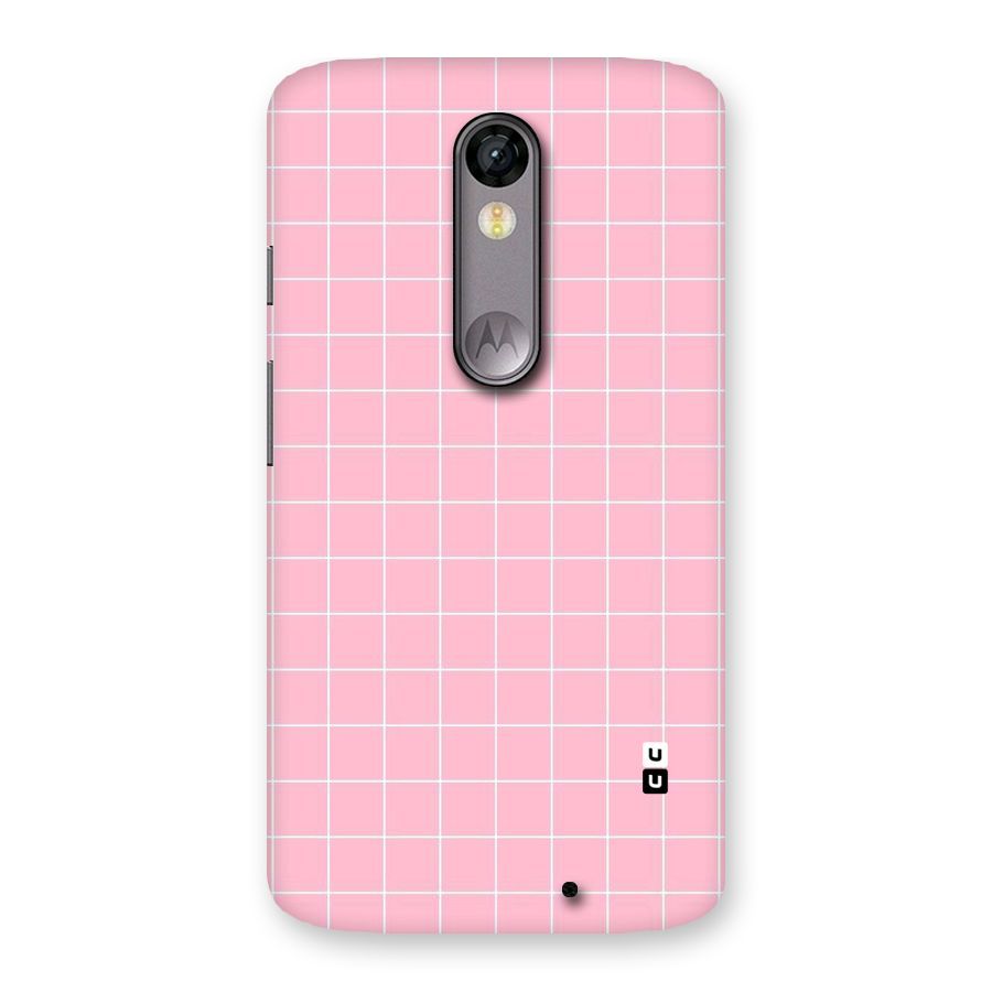 Pink Checks Back Case for Moto X Force