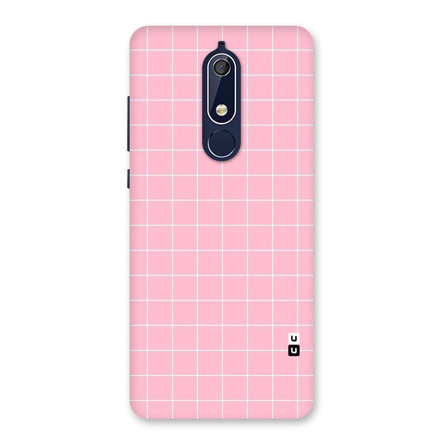 Pink Checks Back Case for Nokia 5.1