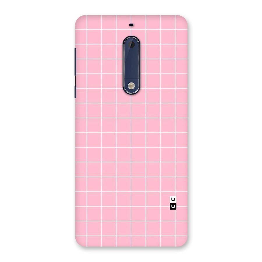 Pink Checks Back Case for Nokia 5
