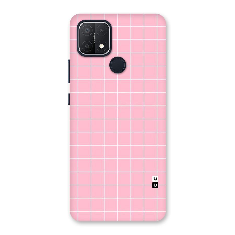Pink Checks Back Case for Oppo A15s