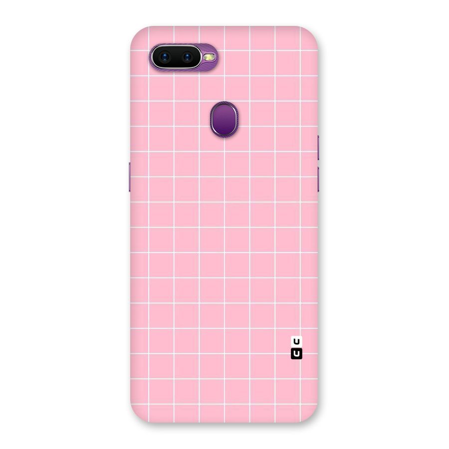 Pink Checks Back Case for Oppo F9