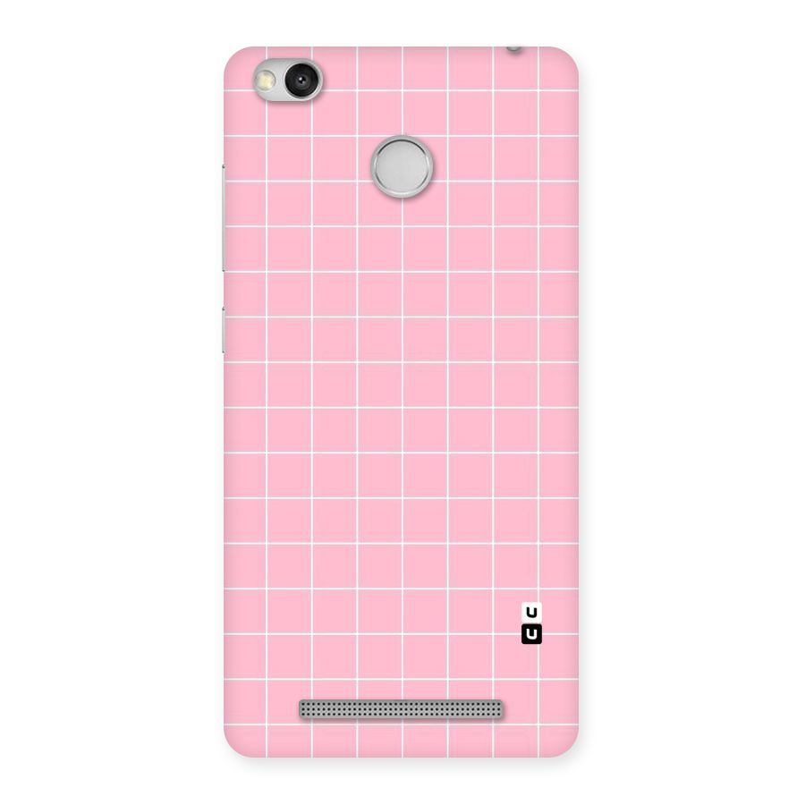 Pink Checks Back Case for Redmi 3S Prime