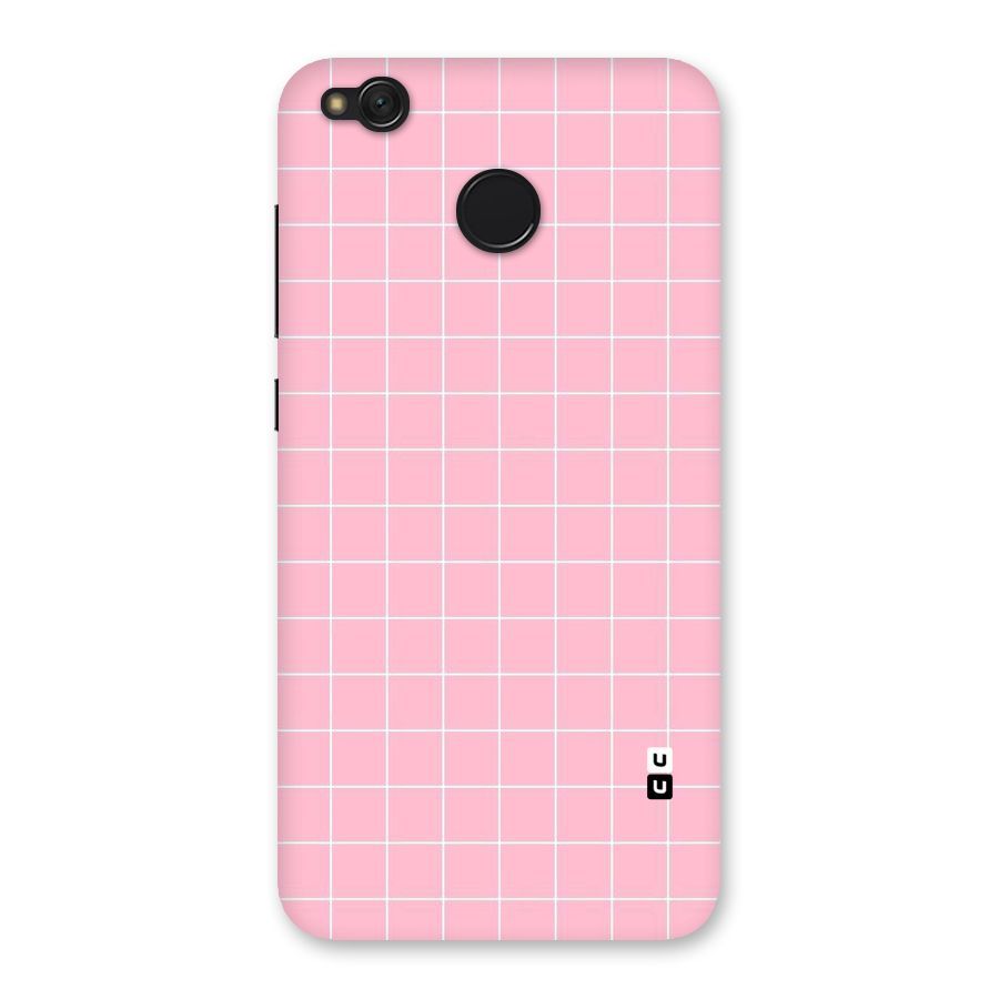 Pink Checks Back Case for Redmi 4