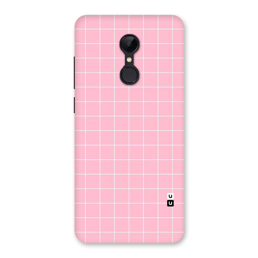 Pink Checks Back Case for Redmi 5