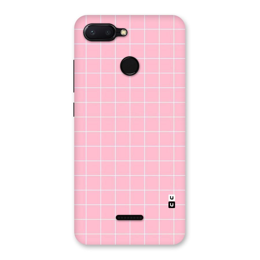 Pink Checks Back Case for Redmi 6