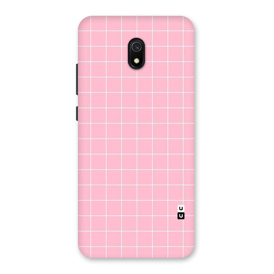 Pink Checks Back Case for Redmi 8A